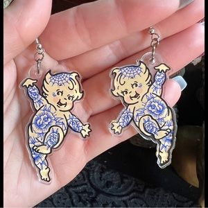 Tattooed Kewpie Earrings